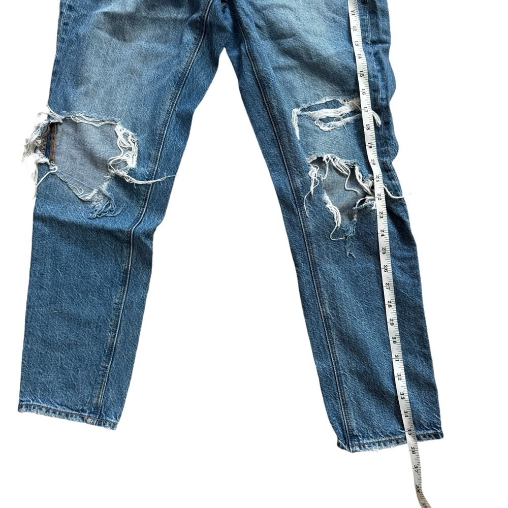 American Eagle AEO Women's Mom Straight Jeans Size 2 Distressed Blue Denim - Picture 7 of 11